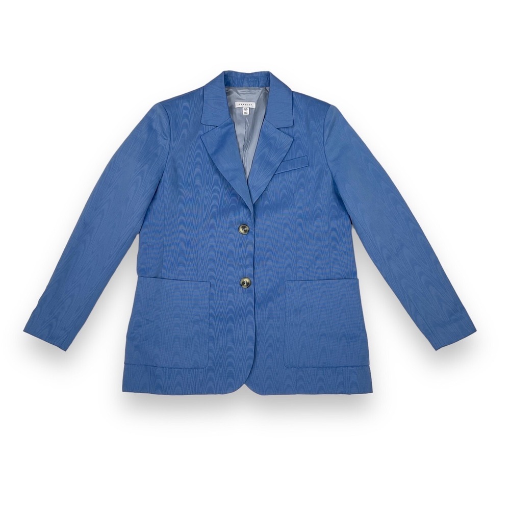 Topshop Blazer Womens Size 6 Blue Long Sleeve Suit Jacket Button Lined NWOT